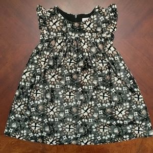 Velour grey floral dress